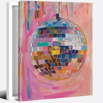 GrImbricate Trendy Disco Ball Painting Poster for Home Decor 16x20inch Framed