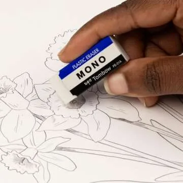 Tombow 57321 MONO Eraser, White, Small, 5-Pack. Cleanly Removes Marks Without Damaging Paper