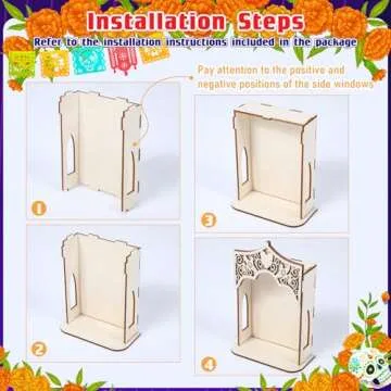 Qunclay Large Dia De Los Muertos Altar Ofrenda Box