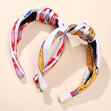 Stylish Teacher Headbands with Pencil Patterns for Women