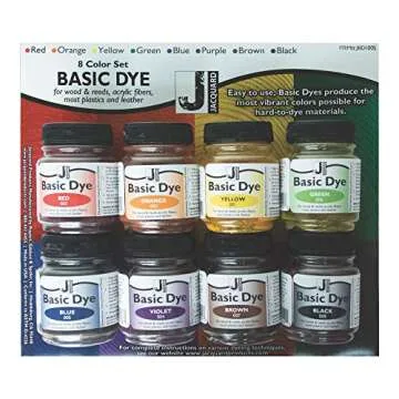 Jacquard Basic Dye Set - 8 Color Vibrant Powder Dyes for Durable Fabrics