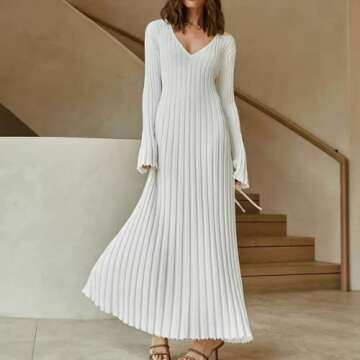 SOOKABEILA Women's Sexy Long Maxi Dress V Neck Backless Slim Fit Pencil Long Dress Bodycon Party Clu...