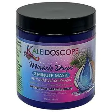 Kaleidoscope - Miracle Drops Collection – Coconut Milk, Honey & Aloe Vera, Rice Water Moisturizing Blend – Shampoo, Conditioner, Leave-In Conditioner, 3 Minute Mask, Styling Gel, Styling Foam – Hair Care Bundle 6 Pcs Set