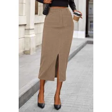 PRETTYGARDEN Women's Trendy Fall Pencil Skirt with Slit