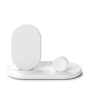 Belkin 3-in-1 Fast wireless charging Stand for iphone, Apple Watch & AirPods - iphone Case Compatibl...