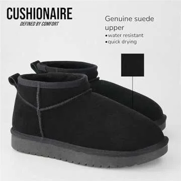 CUSHIONAIRE Women's Hip 2 Genuine Suede Ankle Snow Boots