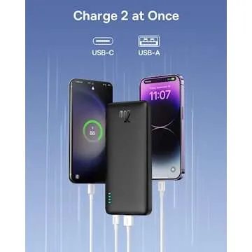 Baseus Portable Charger, 20W PD QC Power Bank Fast Charging, 10000mAh Slim Battery Pack Charger Portable with USB C in&Out for iPhone 15 14 13 12 11 Samsung S23 S22 Google LG iPad