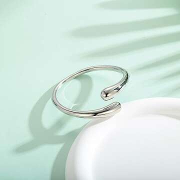 WOWORAMA Adjustable Teardrop Cuff Bracelet for Women