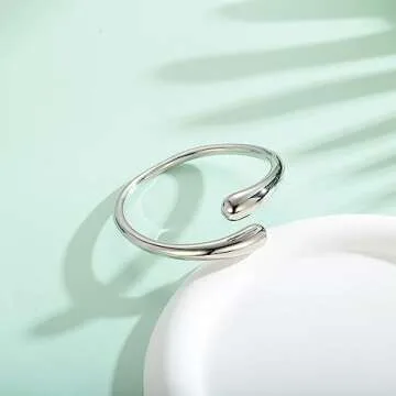 WOWORAMA Adjustable Teardrop Cuff Bracelet for Women