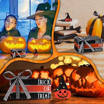 Bucherry Halloween Decor Stackable Faux Books Decor