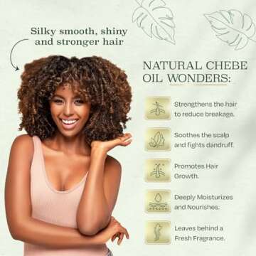 Roselle Naturals Chebe Oil for Hair Growth Made in USA 2 Fl Oz - Chebe Powder Hair Oils, Chebe Hair Growth Oil for Stronger, Longer, Thicker Hair