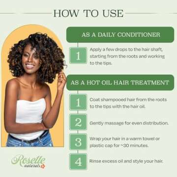 Roselle Naturals Chebe Oil for Hair Growth Made in USA 2 Fl Oz - Chebe Powder Hair Oils, Chebe Hair Growth Oil for Stronger, Longer, Thicker Hair