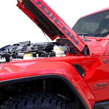 Redline Tuning 21-20003-02 Hood QuickLIFT Plus Compatible with Jeep Wrangler JL 2018+ & Compatible with Jeep Gladiator JT 2020+ (Bolt-in System - All Black Components)