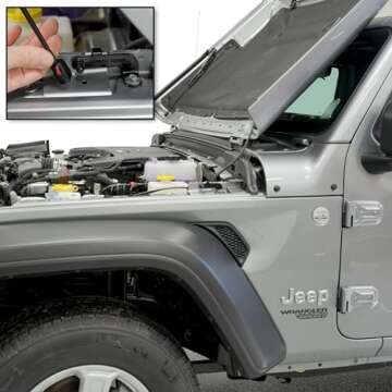 Redline Tuning 21-20003-02 Hood QuickLIFT Plus Compatible with Jeep Wrangler JL 2018+ & Compatible with Jeep Gladiator JT 2020+ (Bolt-in System - All Black Components)