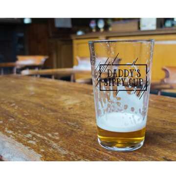 COOL AF Daddy’s Sippy Cup Beer Glass - 16 Oz, Scratch Resistant Funny Beer Glass - Stocking Stuffe...