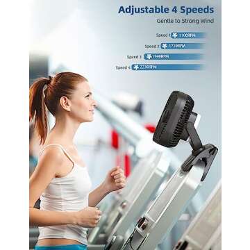 SLENPET Portable Clip Fan, Rechargeable, 78hrs Battery