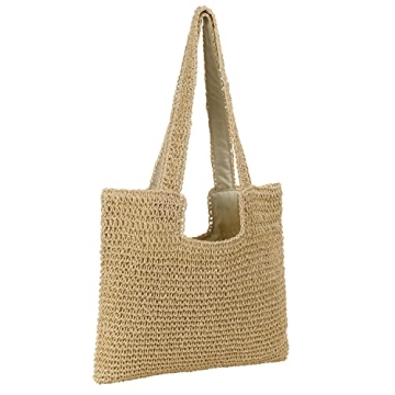 Finnhomy Handmade Straw Beach Bag - Large Capacity Eco-Friendly Tote