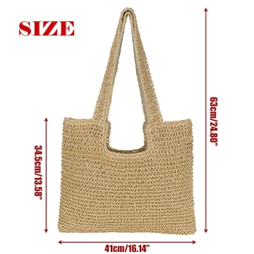 Finnhomy Handmade Straw Beach Bag for Summer Adventures