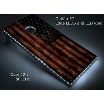 Rustic American Flag Cornhole Boards Set with Bags