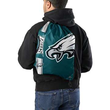 FOCO Philadelphia Eagles NFL Big Logo Drawstring Backpack for Fans
