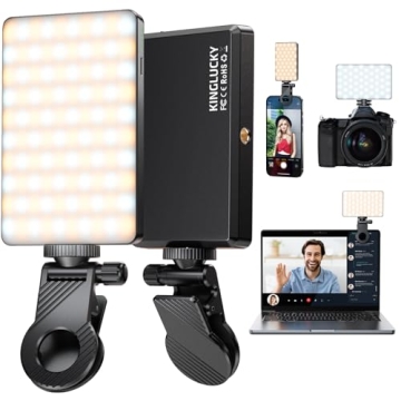 Kinglucky Upgrade Selfie Light – Eye-Friendly LED for Creators, Long Battery Life 3000mAh Clip-On ...