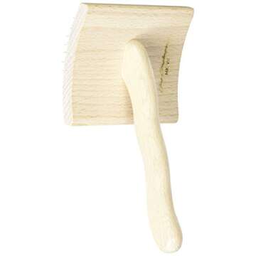 Chris Christensen Mark VII Curved Slicker Dog Brush, Groom Like a Professional, Stainless Steel Pins, Lightweight Beech Wood Body, Ground and Polished Tips, Large