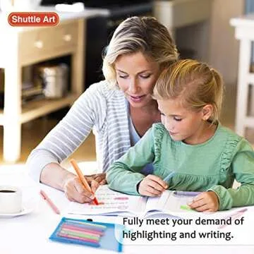 Shuttle Art Bible Highlighters and Pens No Bleed, 22 Pack Bible Journaling Kit, 12 Colors Gel Highlighters and 10 Colors Ballpoint Pens with a storage bag, Bible Markers No Bleed Through