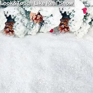 TURNMEON 30 Ounces Fake Artificial Snow Powder Christmas Tree Decorations, Sparkling Dry Plastic Faux Snowflakes for Christmas Decorations Home, Village Displays, Holiday Winter Crafts,Slime Supplies