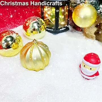 TURNMEON 30 Ounces Fake Artificial Snow Powder Christmas Tree Decorations, Sparkling Dry Plastic Faux Snowflakes for Christmas Decorations Home, Village Displays, Holiday Winter Crafts,Slime Supplies