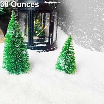 TURNMEON 30 Ounces Fake Artificial Snow Powder Christmas Tree Decorations, Sparkling Dry Plastic Faux Snowflakes for Christmas Decorations Home, Village Displays, Holiday Winter Crafts,Slime Supplies