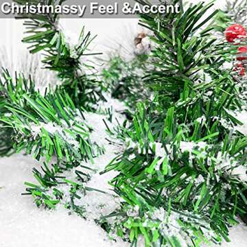 TURNMEON 30 Ounces Fake Artificial Snow Powder Christmas Tree Decorations, Sparkling Dry Plastic Faux Snowflakes for Christmas Decorations Home, Village Displays, Holiday Winter Crafts,Slime Supplies