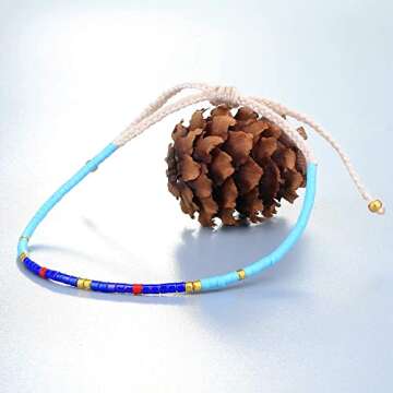 KELITCH Boho-color Crystal Shell Beaded Friendship Bracelets Handmade Strand Bracelet Bangles Jewelry For Summer