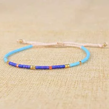 KELITCH Boho-color Crystal Shell Beaded Friendship Bracelets Handmade Strand Bracelet Bangles Jewelry For Summer