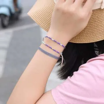 KELITCH Boho-color Crystal Shell Beaded Friendship Bracelets Handmade Strand Bracelet Bangles Jewelry For Summer