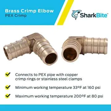 SharkBite Brass 90 Degree Crimp Elbows Pack of 10