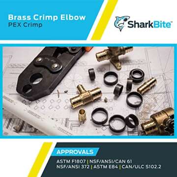 SharkBite Brass 90 Degree Crimp Elbows Pack of 10
