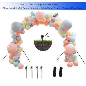 KAIYUN Balloon Arch, Innovation Large Sturdy Balloon Arch Kit,10Ft Wide & 9FT Tall Adjustable Balloon Arch Stand with Water Fillable Bases, Manual Pump - for Wedding, Birthday, Baby Shower, Graduation
