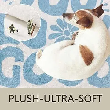 SHIYUE You Look Good Bath Mat Cute Funny Flower Bathroom Rug, Soft Absorbent Water Non Slip Rug, Superior Washable Microfiber Cool Shower Preppy Decor Rug (Sky Blue 21"x25")