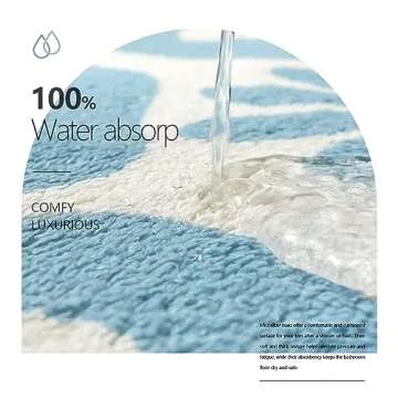 SHIYUE You Look Good Bath Mat Cute Funny Flower Bathroom Rug, Soft Absorbent Water Non Slip Rug, Superior Washable Microfiber Cool Shower Preppy Decor Rug (Sky Blue 21"x25")