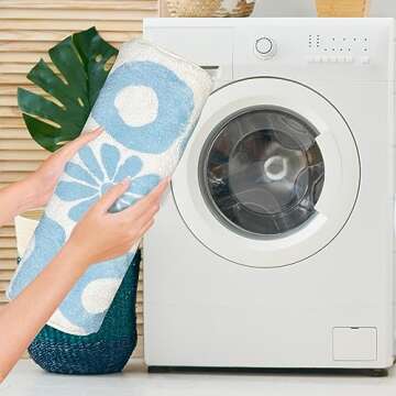 SHIYUE You Look Good Bath Mat Cute Funny Flower Bathroom Rug, Soft Absorbent Water Non Slip Rug, Superior Washable Microfiber Cool Shower Preppy Decor Rug (Sky Blue 21"x25")