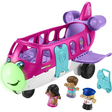 Fisher-Price Little People Barbie Toddler Toy Little Dream Plane with Lights Music & Figures for Pre...