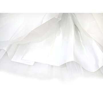 Women's, Teen, Adult Classic Elastic 3, 4, 5 Layered Tulle Tutu Skirt (One Size, 4Layer-White)