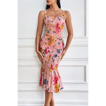 PRETTYGARDEN Floral Midi Dress - Stylish & Comfortable