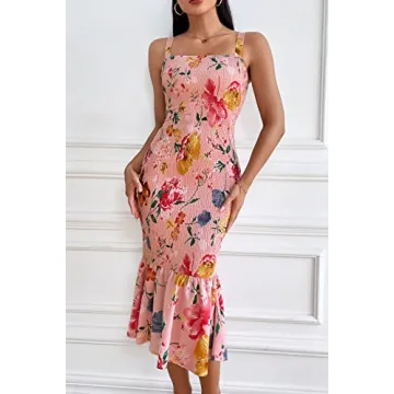 PRETTYGARDEN Floral Midi Dress - Stylish & Comfortable