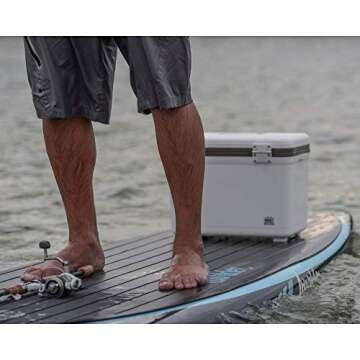 Engel UC30 30qt Leak-Proof Air Tight Fishing Drybox Cooler with Rod Holders