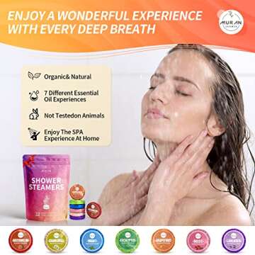 Shower Steamers Aromatherapy 21-Pack Shower Bombs Valentines Day Gifts for Her Him Mom Wife, Eucalyptus Rose Lavender Mint Wrapefruit Chamomile Watermelon Essential Oil, Birthday Gifts for Women