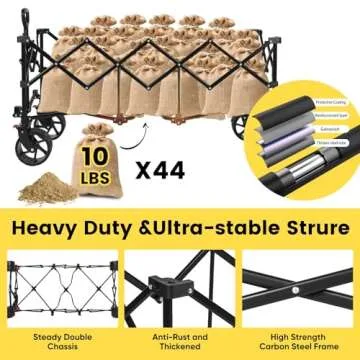 Sekey Collapsible Wagon with 440lbs Capacity for All Terrains
