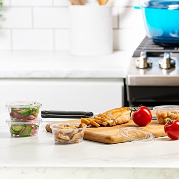 Comfy Package [2 oz. - 50 Count Clear Disposable Plastic Portion Cups with Lids - Soufflé Cups, Jello Shot Cups With Lids, Clear Plastic Containers Perfect for salad Dressing and More