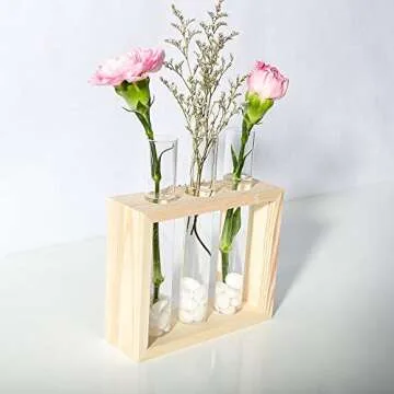 Mkono Plant Propagation Planter - Elegant Glass Tubes and Wood Stand