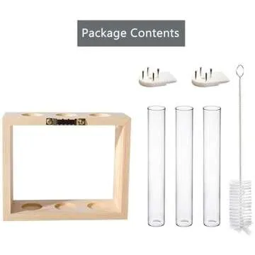 Mkono Plant Propagation Planter - Elegant Glass Tubes and Wood Stand